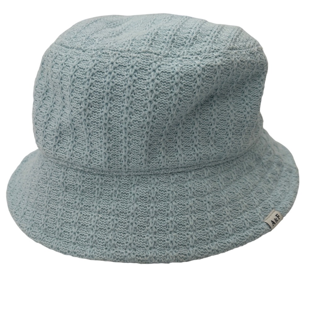 Abercrombie Fitch Womens Light‎ Baby Blue Knit Bucket Hat Trendy Y2K Streetwear